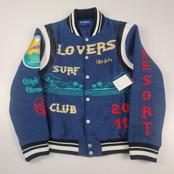 Lifted Anchors Lovers Surf Club Varsity Letterman Jacket Men's Large NWT - Picture 1 of 12
